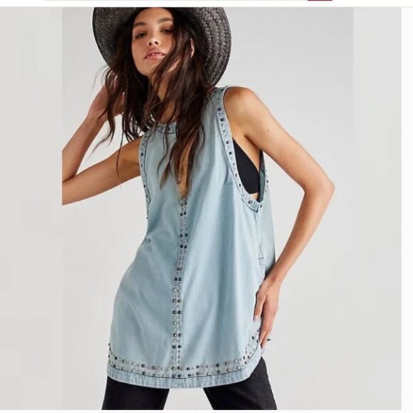 Free People Kendra Studded Tunic Size XS - Picture 3 of 17